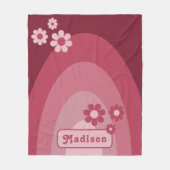 Retro Moderner Bogen Name Pink Fleecedecke (Vorderseite)