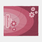 Retro Moderner Bogen Name Pink Fleecedecke (Vorderseite (Horizontal))