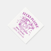 Retro Moderner Cocktail Lila Junggeselinnen-Abschi Serviette (Ecke)