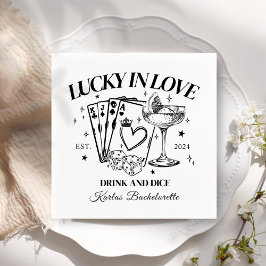 Retro Moderner Cocktail Schwarzer Junggeselinnen-A Serviette