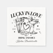 Retro Moderner Cocktail Schwarzer Junggeselinnen-A Serviette (Vorderseite)