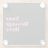 Retro-moderner editierbarer Text | Schwarz & Pink Glasuntersetzer (Rückseite)