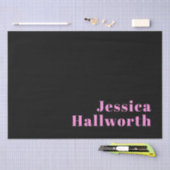 Retro-moderner editierbarer Text | Schwarz & Pink Seidenpapier (Handwerk)