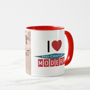Retro moderner Entwurf - i-Liebe MCM 11 Unze-Tasse Tasse