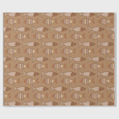 Retro Moderner Fisch, Tan, Beige und leicht braun Geschenkpapier (Flach)