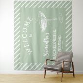 Retro Moderner grüner Junggeselinnen-Abschied Hint Wandteppich (Beispiel)