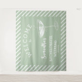 Retro Moderner grüner Junggeselinnen-Abschied Hint Wandteppich (Vorderseite)