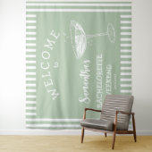 Retro Moderner grüner Junggeselinnen-Abschied Hint Wandteppich (Beispiel)