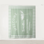 Retro Moderner grüner Junggeselinnen-Abschied Hint Wandteppich (Vorderseite)