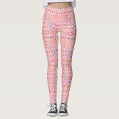 Retro Moderner Hipster Brille mit Pink Gingham Leggings (Vorderseite)
