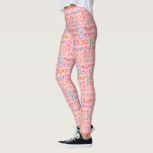 Retro Moderner Hipster Brille mit Pink Gingham Leggings (Links)