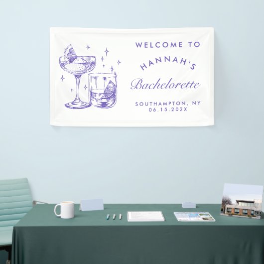 Retro Moderner Lila Cocktail Banner (Messeveranstaltung)