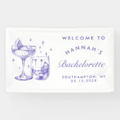 Retro Moderner Lila Cocktail Banner (Horizontal)