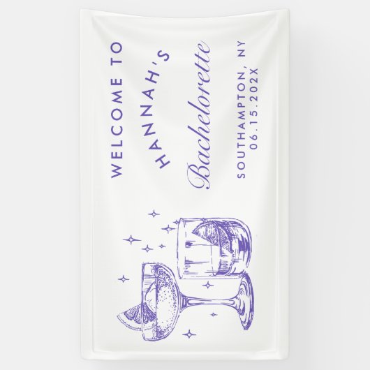 Retro Moderner Lila Cocktail Banner (Vertikal)