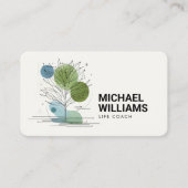 Retro Moderner Minimalistischer Baumkronenbus grün Visitenkarte (Vorderseite)