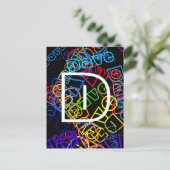 Retro-moderner Name & Monogramm Helle Farben & Sch Postkarte (Stehend Vorderseite)