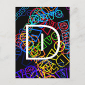 Retro-moderner Name & Monogramm Helle Farben & Sch Postkarte (Vorderseite)