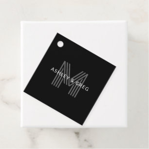 Retro-moderner Name/n Editierbares Monogramm Schwa Geschenkanhänger