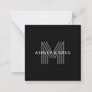Retro-moderner Name/n Editierbares Monogramm Schwa Mitteilungskarte