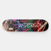 Retro Moderner Niedlicher Personalisierter Familie Skateboard (Horizontal)