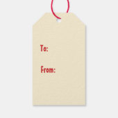 Retro Moderner Weihnachtsstreifen Rote grüne Creme Geschenkanhänger (Rückseite)