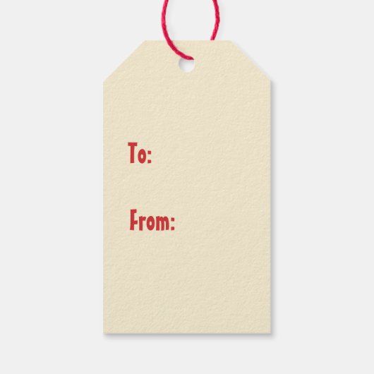 Retro Moderner Weihnachtsstreifen Rote grüne Creme Geschenkanhänger (Rückseite)