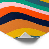 Retro-moderner Wirbelhintergrund Poster (Ecke)