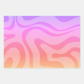 Retro Modernes, Abstraktes, flüssiges Muster rosa Geschenkpapier Set (Vorderseite 2)
