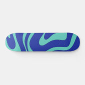 Retro Modernes, Abstraktes, flüssiges Muster Skateboard (Horizontal)