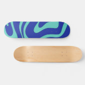 Retro Modernes, Abstraktes, flüssiges Muster Skateboard (Horizontal)