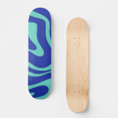 Retro Modernes, Abstraktes, flüssiges Muster Skateboard (Vorderseite)