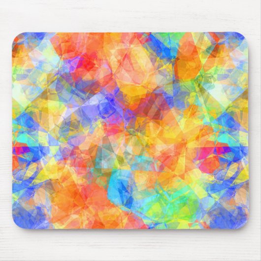 Retro Modernes Cooles Funky Polygon Mosaikkunstmus Mousepad (Vorne)