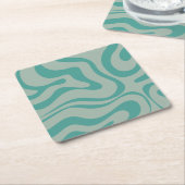 Retro Modernes, flüssiges, wirbelloses Abstraktes  Rechteckiger Pappuntersetzer (angewinkelt)