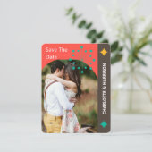 Retro Modernes Foto des Mittelalters Save the Date (Stehend Vorderseite)