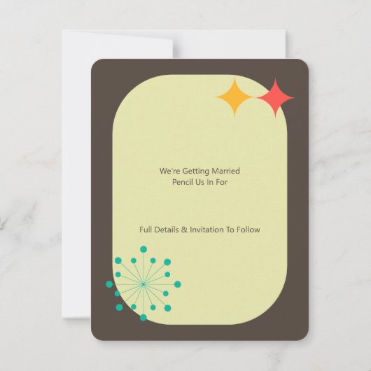 Retro Modernes Foto des Mittelalters Save the Date (Rückseite)