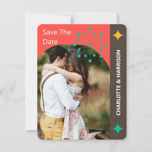 Retro Modernes Foto des Mittelalters Save the Date (Vorderseite)