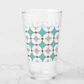 Retro Modernes geometrisches Muster des Mittelzent Glas (Rückseite)