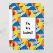 Retro Modernes geometrisches Muster Einladung (Vorne/Hinten)