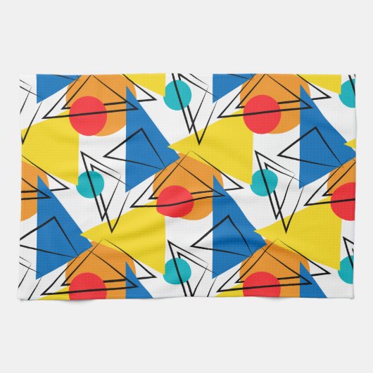 Retro Modernes geometrisches Muster Handtuch (Horizontal)