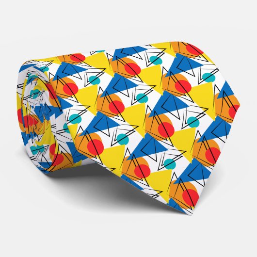Retro Modernes geometrisches Muster Krawatte (Gerollt)