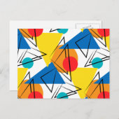 Retro Modernes geometrisches Muster Postkarte (Vorne/Hinten)