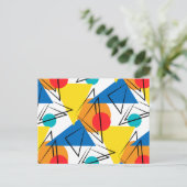 Retro Modernes geometrisches Muster Postkarte (Stehend Vorderseite)