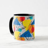 Retro Modernes geometrisches Muster Tasse (Vorderseite Links)