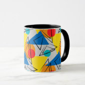 Retro Modernes geometrisches Muster Tasse (VorderseiteRechts)