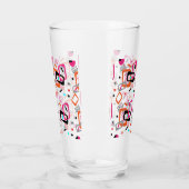 Retro Modernes geometrisches Musterglas Mitte Jahr Glas (Links)