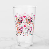 Retro Modernes geometrisches Musterglas Mitte Jahr Glas (Vorderseite)