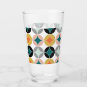 Retro Modernes geometrisches Musterglas Mitte Jahr Glas (Rückseite)