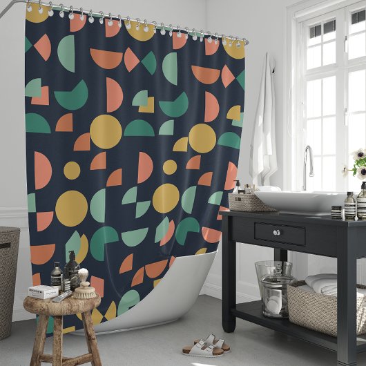 Retro Modernes geometrisches Tribal Duschvorhang