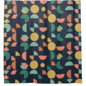 Retro Modernes geometrisches Tribal Duschvorhang (Vorderseite)
