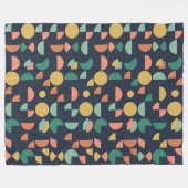 Retro Modernes geometrisches Tribal Fleecedecke (Vorderseite (Horizontal))